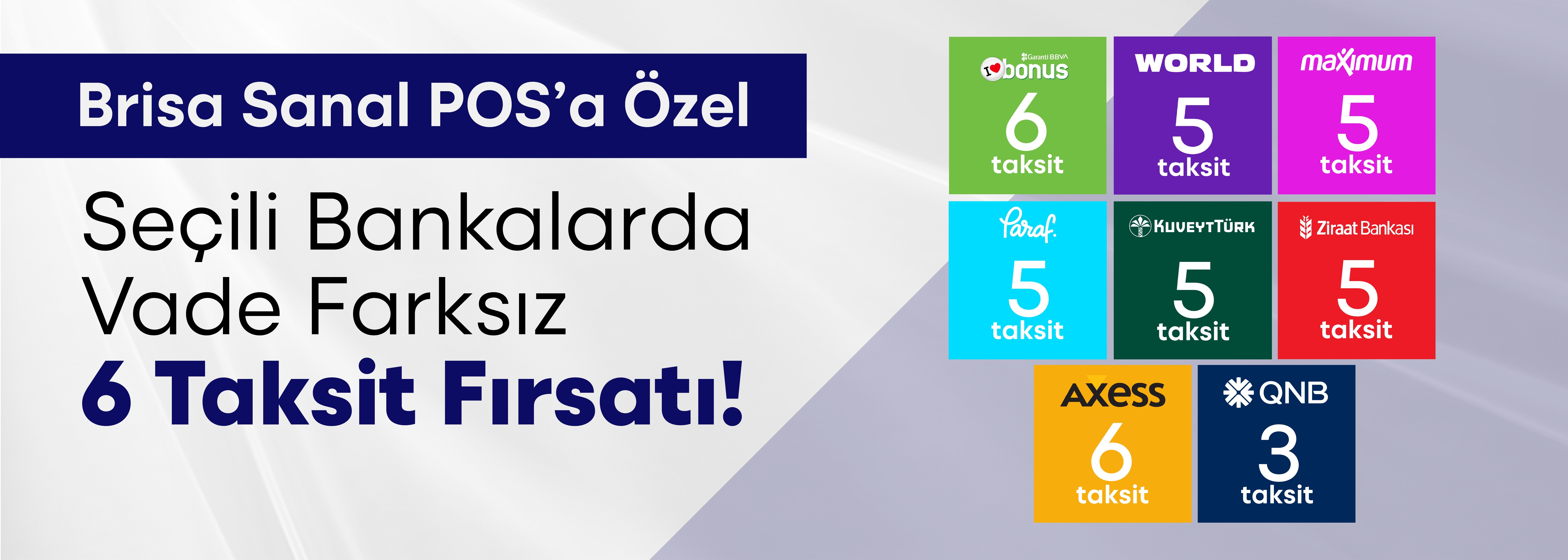 Brisa Sanal POS Kredi Kartı Taksit Seçenekleri